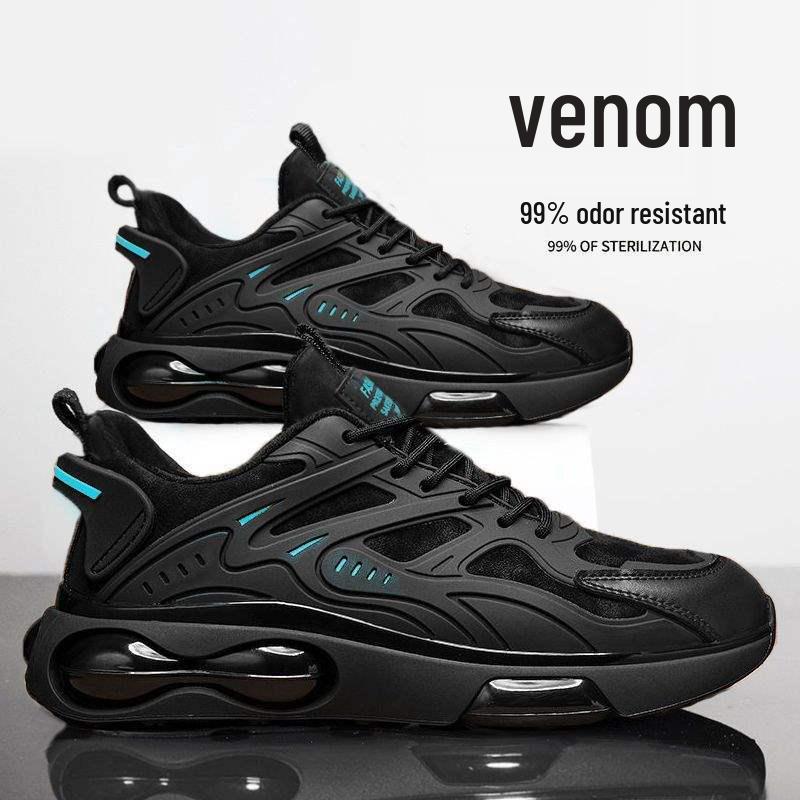 

Чоловічі чорні дихаючі нековзкі кросівки - літні повсякденні кросівки з м якою підошвою для бігу 43