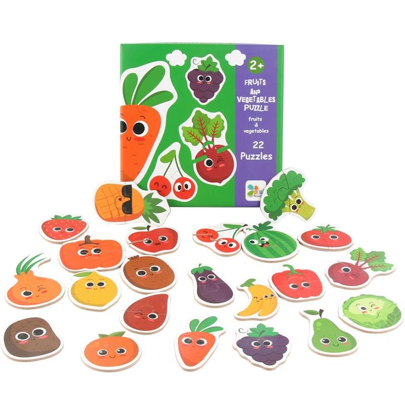 Puzzle ad incastro in legno per bambini Gioco di abbinamento Cognizione e apprendimento precoce del bambino Animale Frutta Traffico Giocattoli educativi per bambini Regali