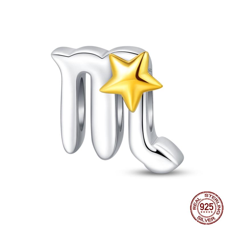 Kupfer 12 Sternbilder Anhänger Goldener Stern Tierkreis Perlen Passend für Qikaola Original Armbänder DIY Geburtstags Schmuck Geschenke