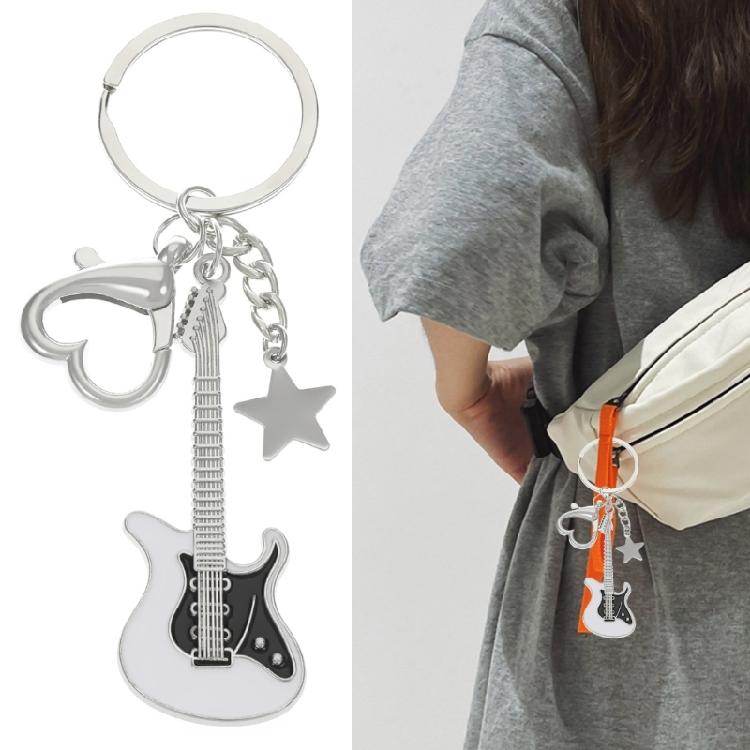Guitar Keychain Musical Instrument Keyring Creative Star Charm Fashion Y2k Gift