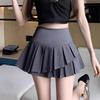 2026 Summer High Waist A-line Pleated Mini Skirt with Unique Irregular Design for Women