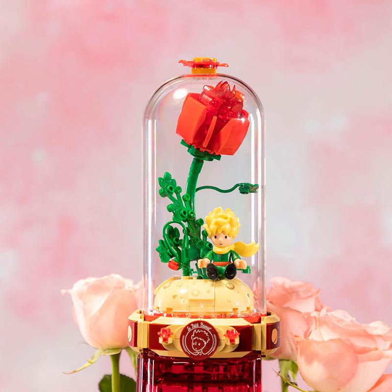 Rose Eternal Little Prince Moc Construction Blocks Animation Dream Scene Assembly Plaything Kids Splicing Model Gift Building Blocks