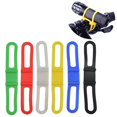 3/6Pcs Bicycle Light Stand Bike Handlebar Silicone Band With Mobile Phone Fixed Elastic Flashlight Bandage