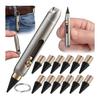 Matita Meccanica, Piccola Penna Tattica, Mini Penna a Sfera in Titanio, Include 12 Ricariche, Portachiavi Incluso, Riutilizzabile, Ufficio, Esterno, Campeggio,