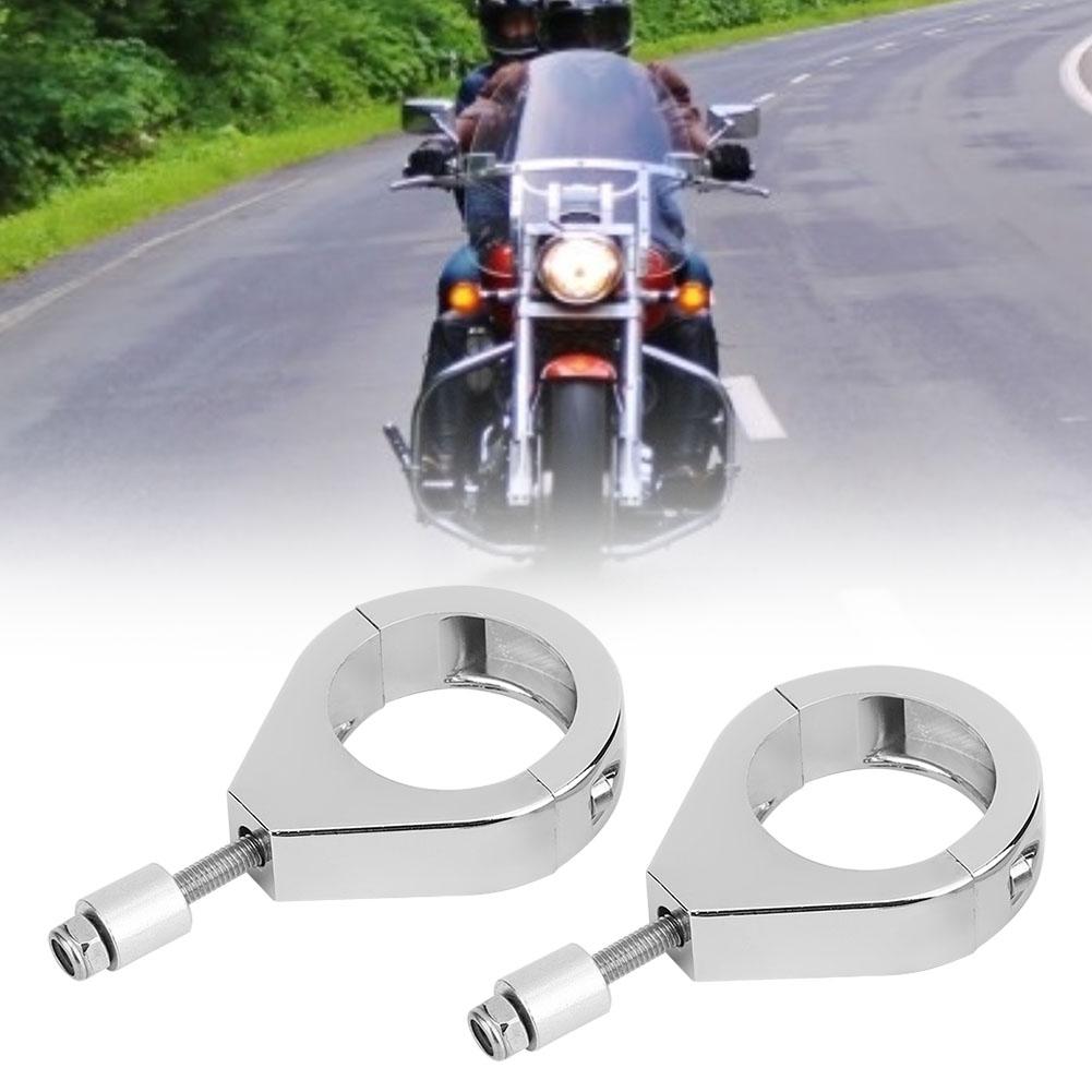 41mm Metal Plating Motorcycle Turn Signal Light Bracket Holder Clamps Mount Accessories Black