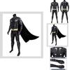 Il Cavaliere Oscuro Batman Bruce Wayne Tuta con Mantello Costume di Halloween