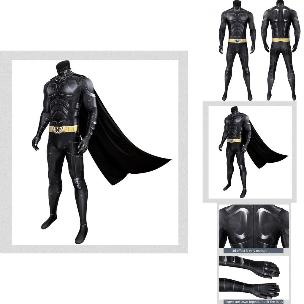 Il Cavaliere Oscuro Batman Bruce Wayne Tuta con Mantello Costume di Halloween
