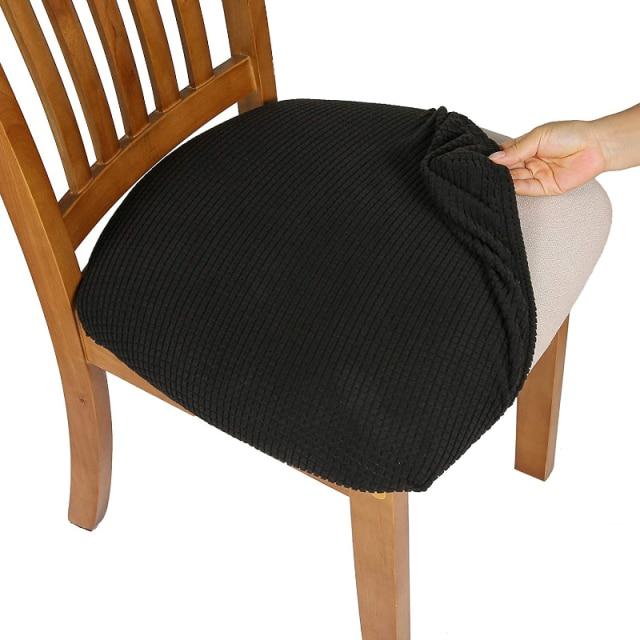 Durable WaterProof Spandex Dining Room Upholstered Cushion Chair Seat Cover Removable Slipcovers Washable Furniture Protector