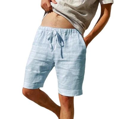 Neue männer Baumwolle Leinen Shorts Strand Hosen Männlichen Sommer Atmungs Einfarbig Hawaii Hose Fitness Streetwear S-3XL