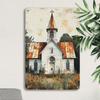 Metal Wall Art Vintage Iron Cross Church Sign, 8x12 Inch Flat Rustic Metal Decor for Halloween Christmas Gift