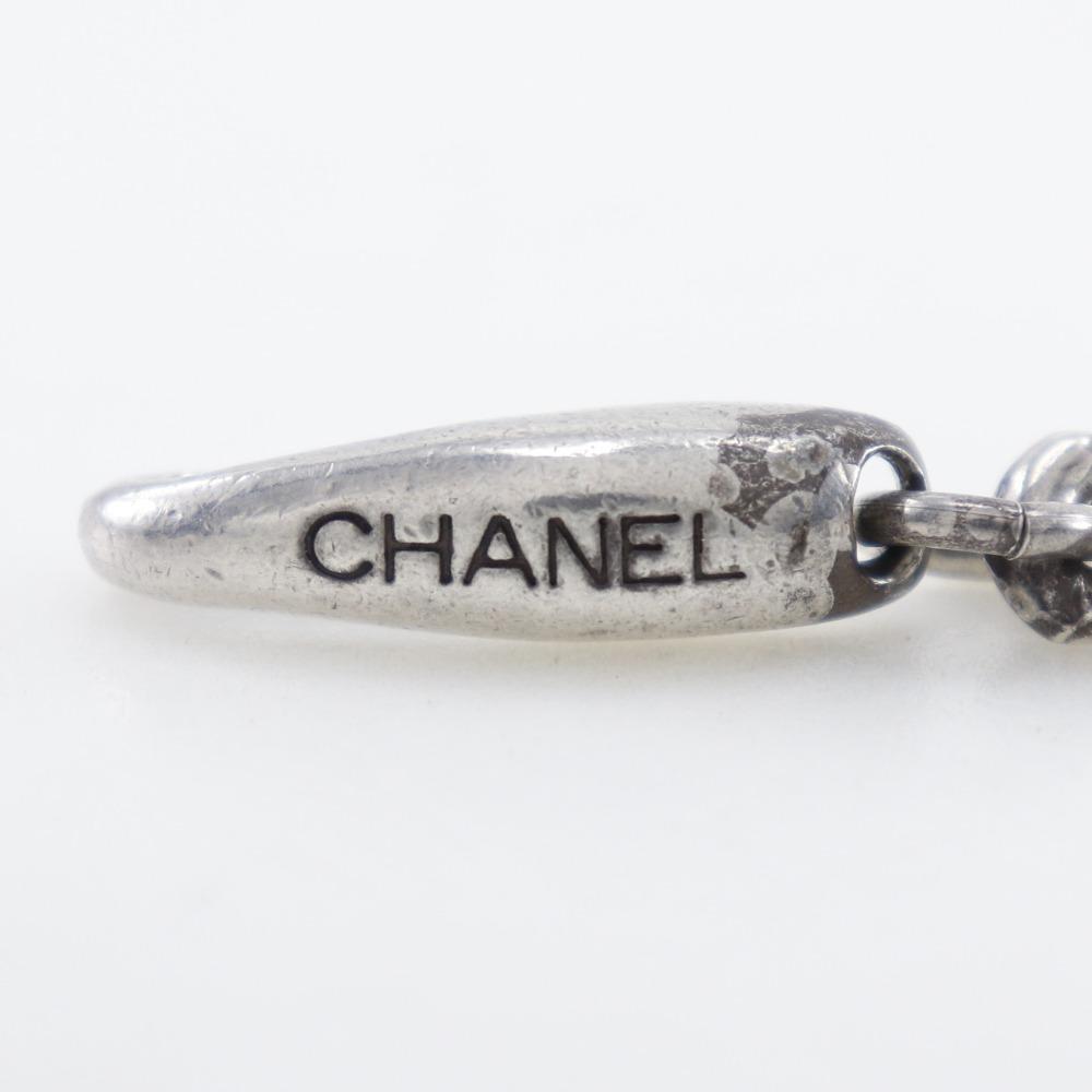 CHANEL Logo COCO Mark Necklace metallic 50g Women Used