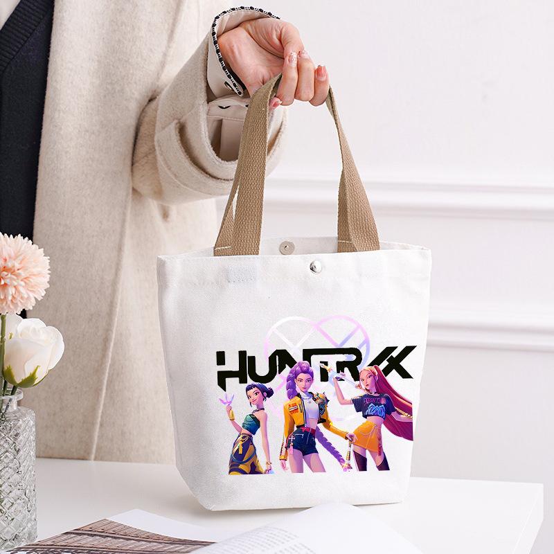 Canvas Bag Kpop Peripheral Cute Portable Cartoon Canvas Bag Student Leisure Shoulder Bag Shopping Bag