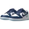 Nike Dunk Low Fashion Comfortable Shock Absorption Durable Low-Top Kids Skate Shoes Kids sneaker White Navy-Blue IB7687-100