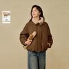 INMAN Women's Detachable Faux Shearling Collar Padded Jacket