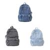 Japanese Style Denim Backpack Street Style Solid Crossbody Bag Portable Vintage Handbag  Travel