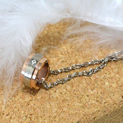 Fe-fe Phiten Women's Pink Gold Pendant Necklace, Size 12, Set of 2 (Necklace and Kotobuki Jewelry Polishing Cloth)