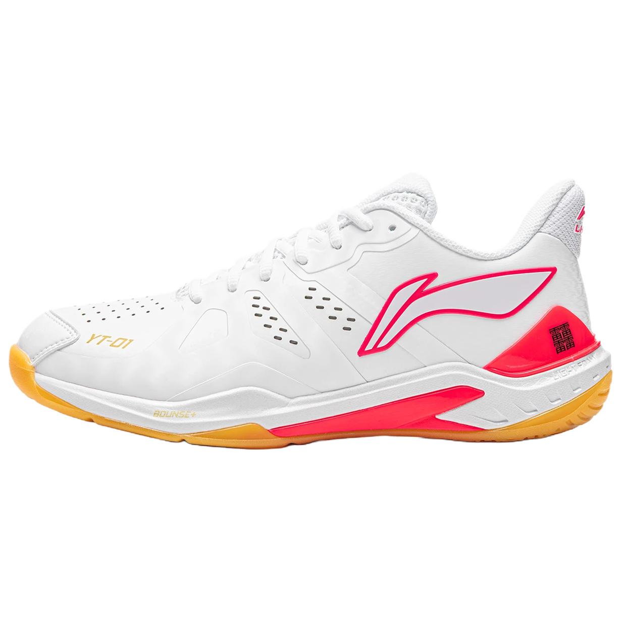 Li-Ning Cloud Thunder New Synthetic Leather Lightweight Breathable Rebound Low-Top Badminton Shoes Unisex sneaker White Crystal Red AYZU017-7 40⅓