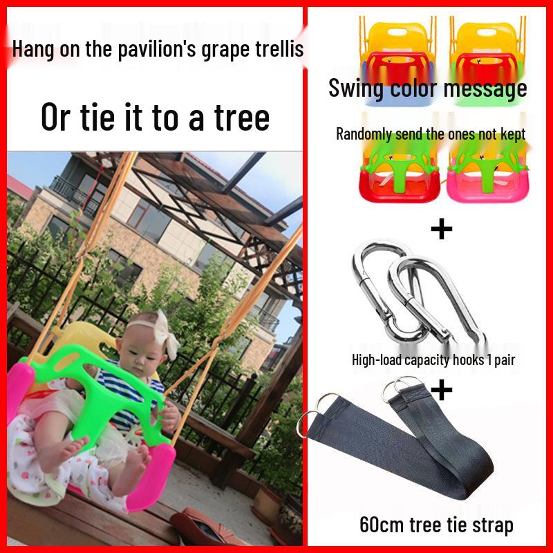 Children's Outdoor/Indoor Hanging Swing Chair with Rope and Single Bar