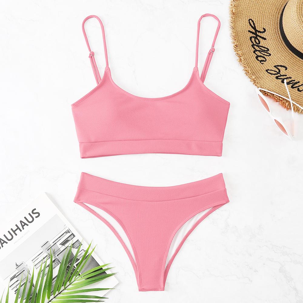 

High Waist Swimsuits Women Swimwear Bathing Suit Biquini Brazilian 2025 New Beachwear high waist bikini push up bikini M рожевий