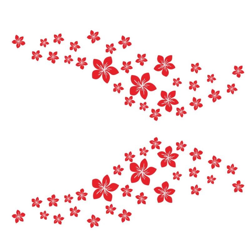 Vinyl Car Stickers Stylish Design Beautiful Flowers Side Door Window Stickers