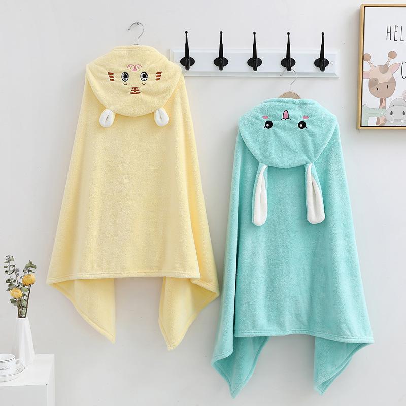 Children's Cartoon Bathing Hooded Oversized Baby Embroidered Bathrobe