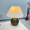 Table Lamp Shade Fabric Antique Raw Brass Base Tables Lamps Lights 20" Home Decorative