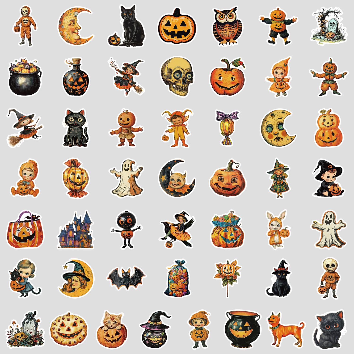 50 Halloween Graffiti Stickers - Waterproof DIY Decoration for Bottles & Computers