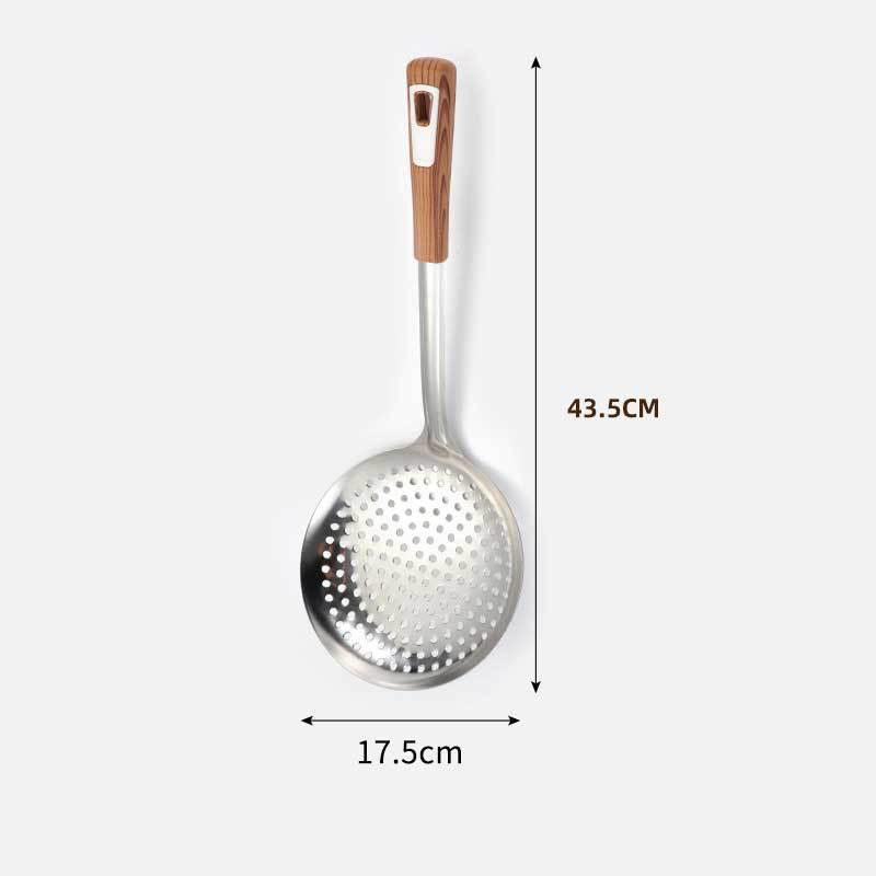 Stainless Steel Slotted Skimmer Ladle for Frying and Straining Noodles and Dumplings