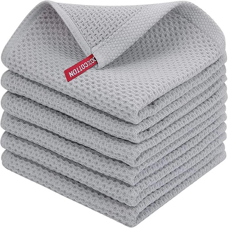 2 Pezzi 34*34cm Panno per Piatti in Cotone Asciugamano a Nido d'Ape Ultra Morbido Assorbente Asciugamano per le Mani Panno per Lavare Panno per la Pulizia della Cucina Domestica Strumento