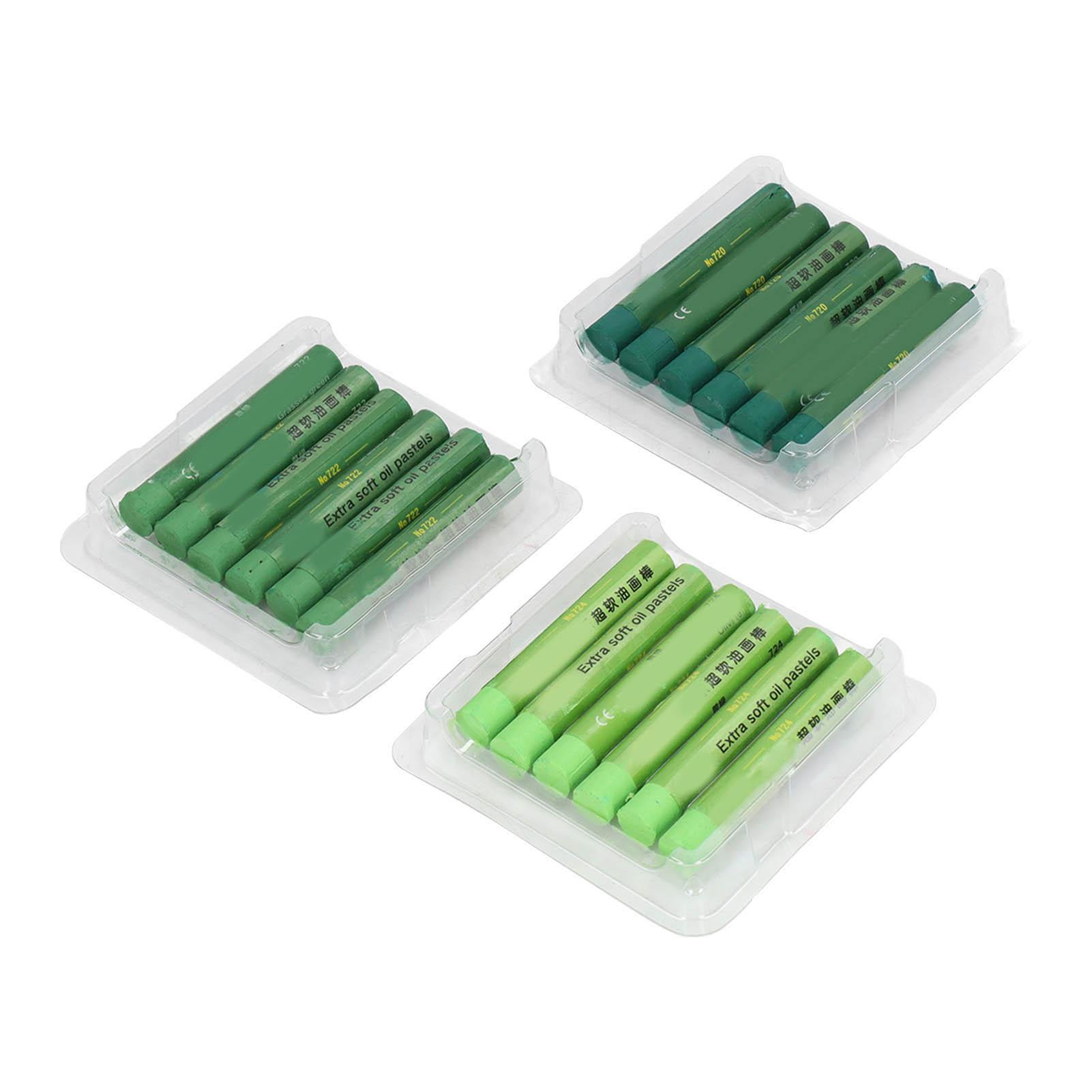 

18Pcs Oil Pastels Forest Green Series Vibrant Colour Easy Blending Shading Oil Crayons for Impasto Stenciling Dotting