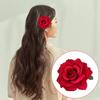 Clips elegant roșu pentru păr cu floare de hibiscus Accesoriu floral pentru păr Decorațiune florală pentru festival Agrafă cu floare pentru sărbători și evenimente