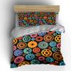 Colorful Gear Pattern Decor Set Bedding Set with 1 Duvet Cover 2 Pillowcases Single Double King Queen Gift
