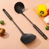 Sada špachtle a naběračky do woku, prodloužená rukojeť, špachtle s hladkými okraji, polévková lžíce, kuchyňské náčiní odolné proti poškrábání