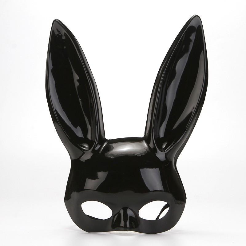 Glowing Half Face Mask Halloween Costume Party Club Rave Masquerade Bunny Girl