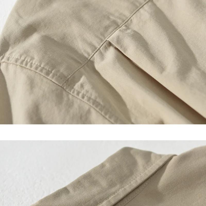 Japanese Style Cargo Shirts for Men Spring/Autumn New Fashion Streetwear Casual Loose Top Double Pockets Long Sleeve Pure Cotton Shirt