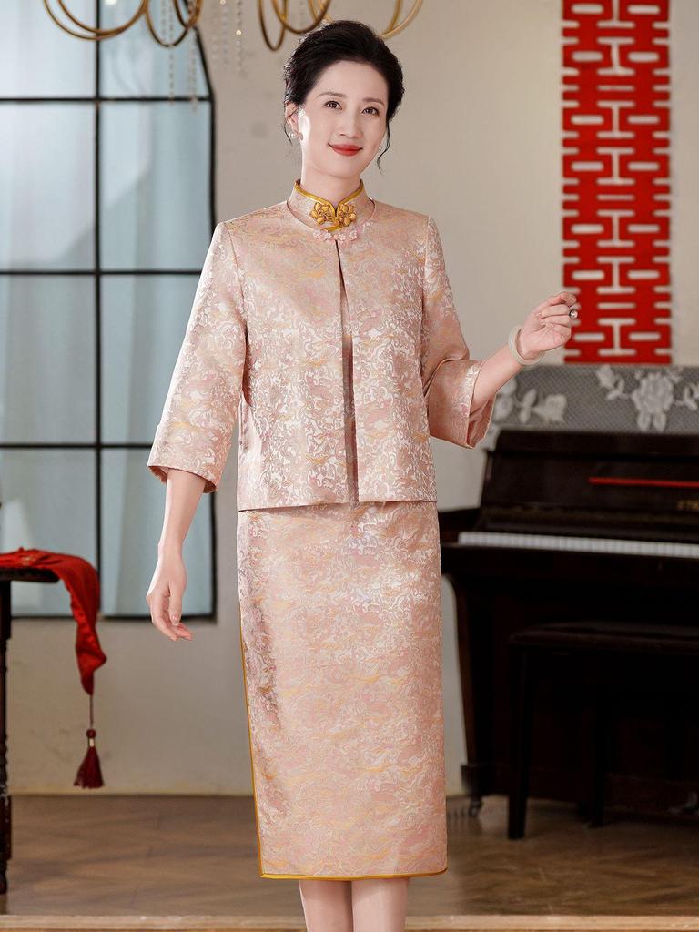 Elegant Retro Qipao Jacket: New Chinese Wedding Mother’s Autumn/Winter 2025 Top (Style 60671)