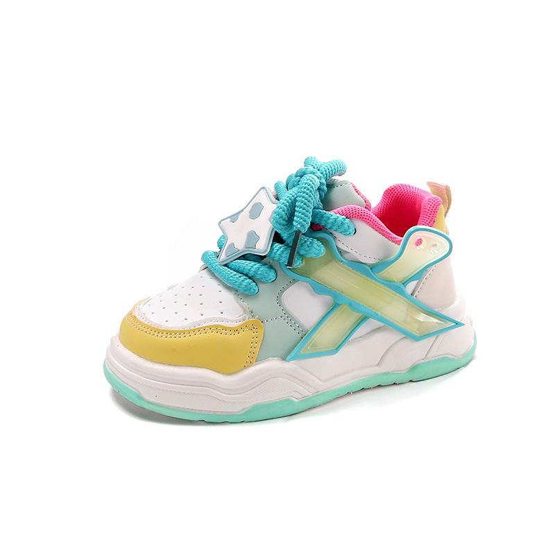 

Обувь для девочек 2025 новый осенний детский спортивный обувь для детей среднего и старшего возраста повседневная обувь на мягкой подошве беговая обувь для девочек весна и осень 30 yards/inner length 18.4cm синий