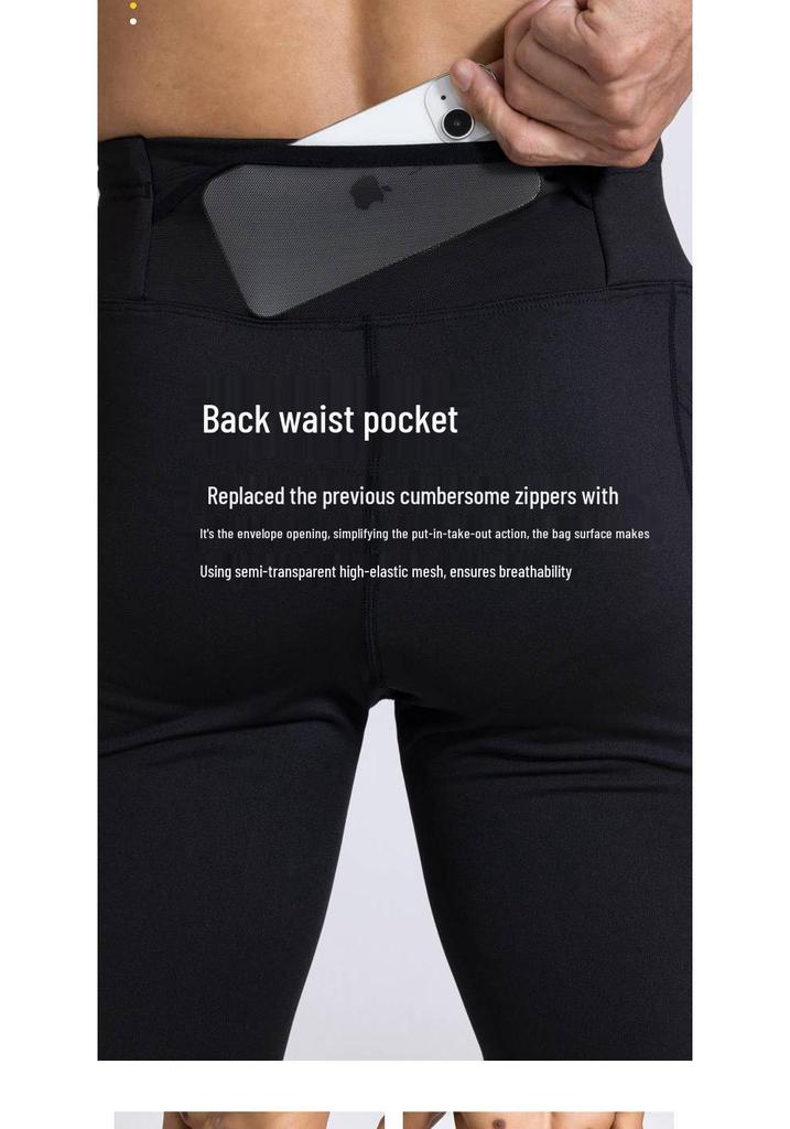 Fleece-Lined Men's Quick-Dry Compression Running Tights