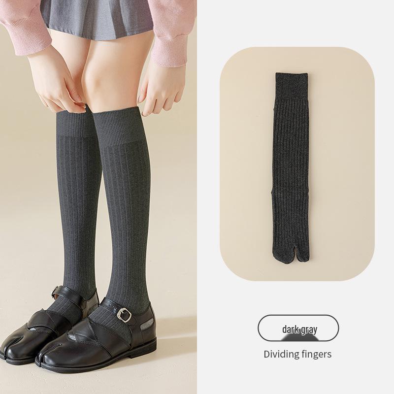 

Women s Split Toe Over Knee Slimming Socks - Spring Autumn Cotton Two Toe Long Socks One Size