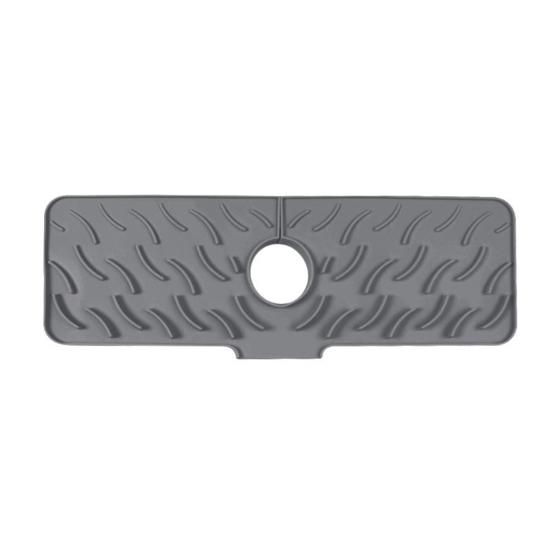 

Силиконовый коврик для раковины Быстросохнущий коврик Защита от брызг на кран Водосборник Коврик против брызг для кухни ванной Short серый