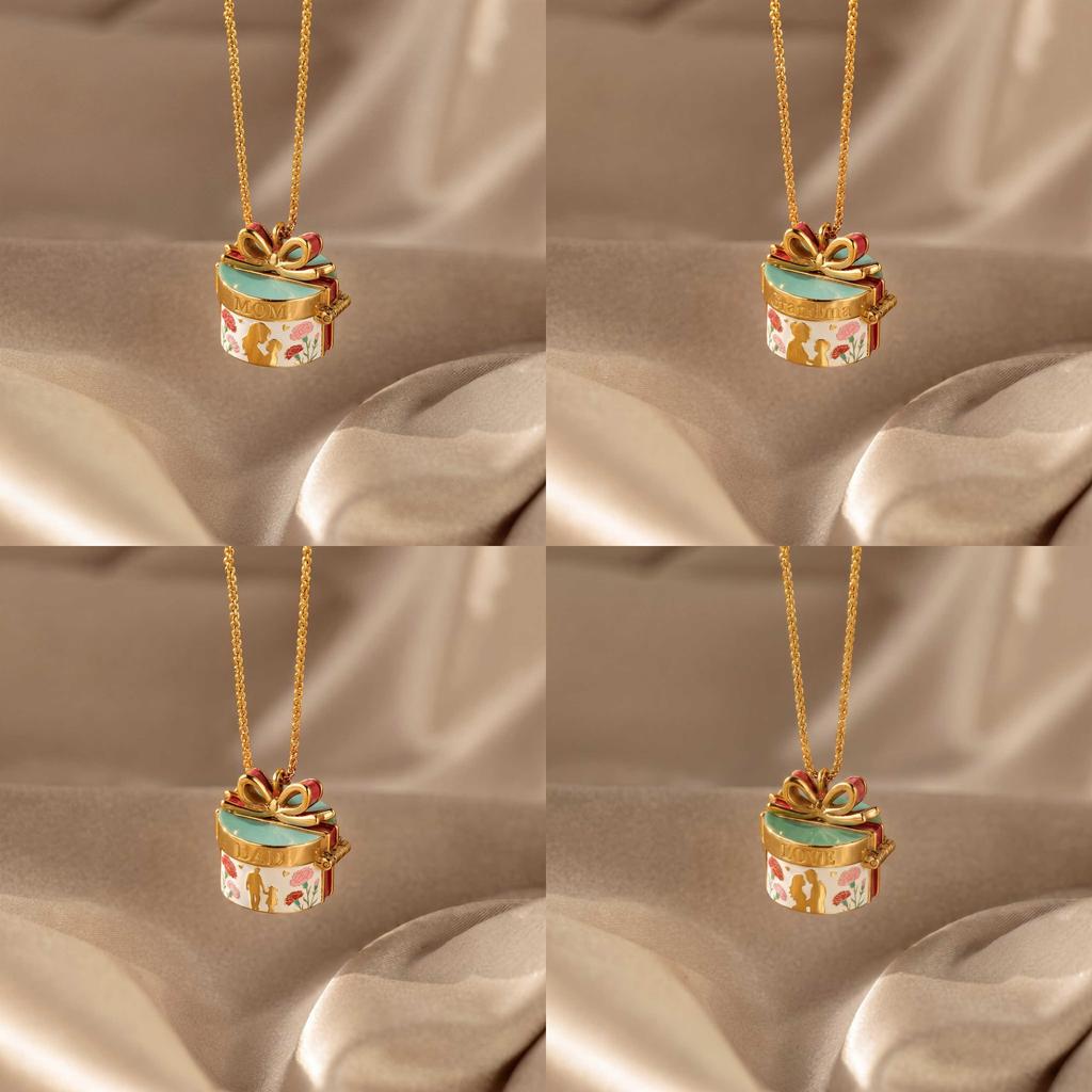 Copper Bow Tie Necklace With Open Box Design And Artistic Finish For Daily Wear