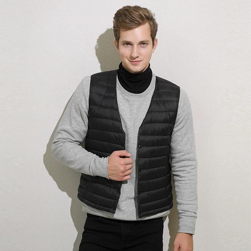 Collarless down liner vest autumn and winter light down jacket wear vest vest vest vest vest