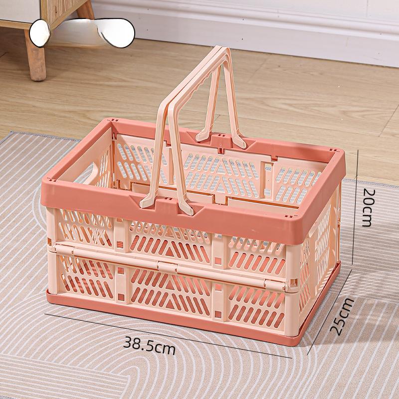 Foldable Storage Basket, Shopping Cart, Utility Crate, Large Capacity Organizer for Groceries, Picnic, Supermarket