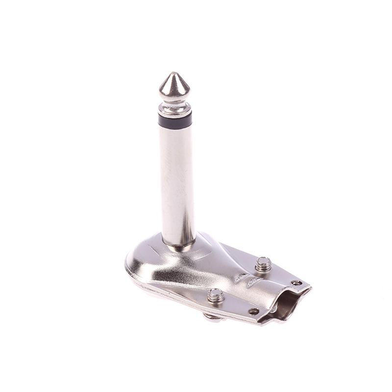 6.35Mm Mono Jack Right Angle Plug Flat Male Guitar Effects Pedal Connector Microphone Amplifier Connector