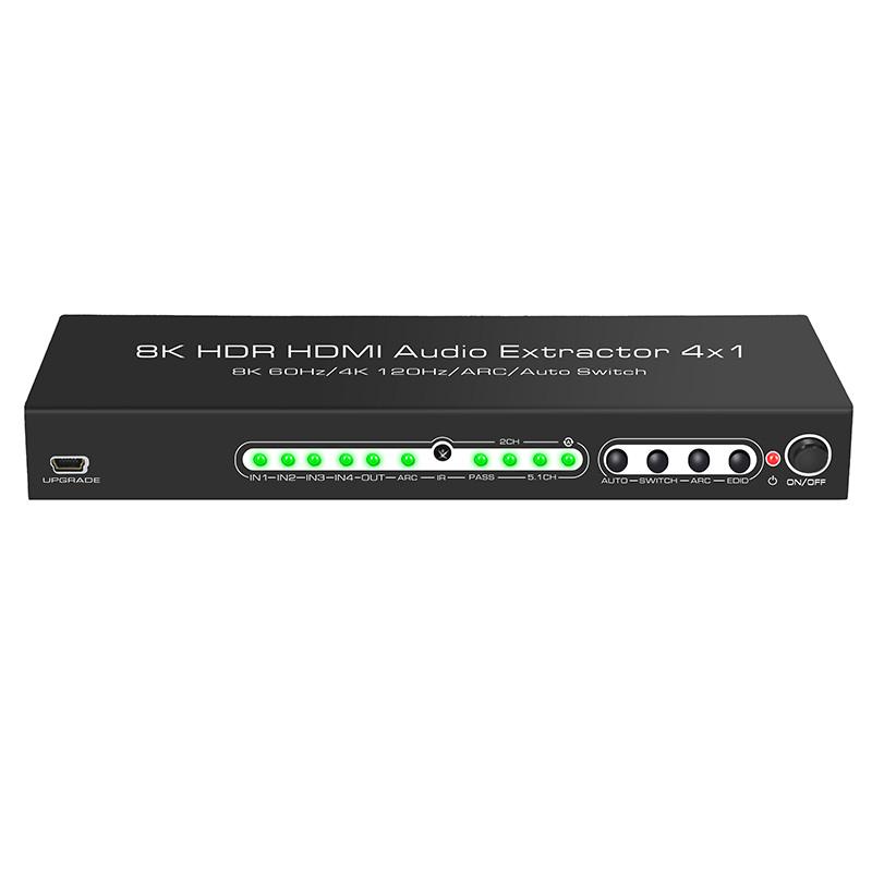 HDR Switch Game Switch 8K HDR Audio Extractor 4X1 for TV HDMI Switcher Adapter Converter Plug and Play HDMI Splitter Adapter Video Converter HDMI HUB