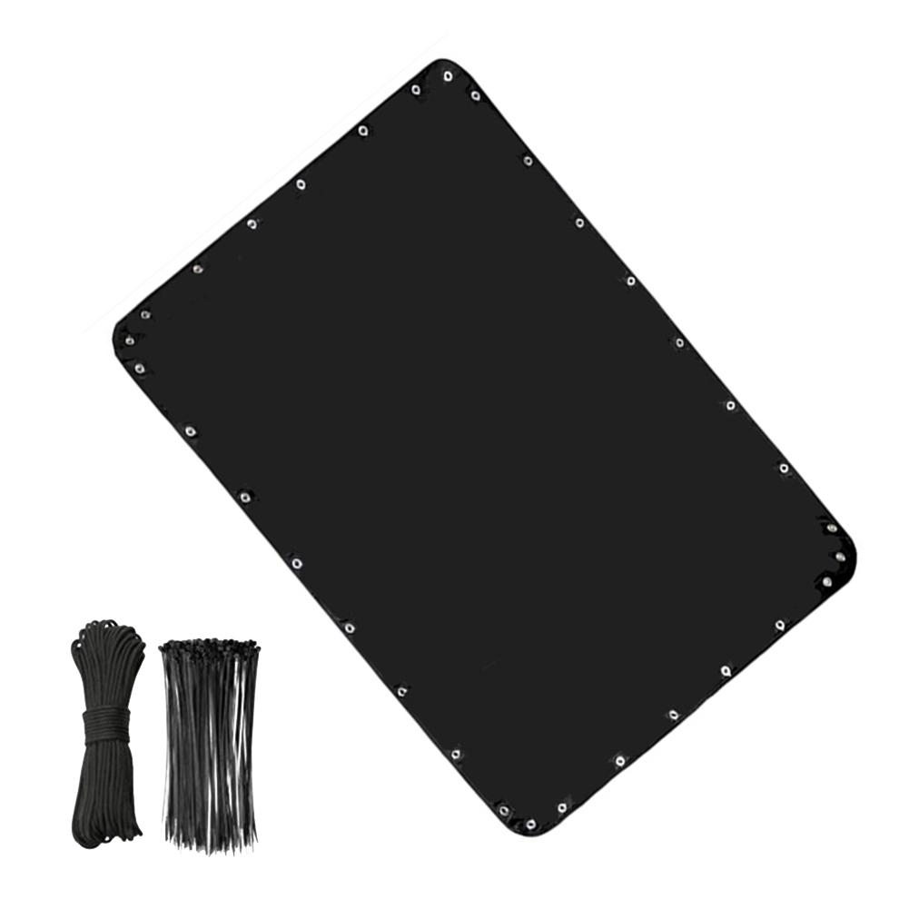 Tendalino Parasole per Barca 236x157cm Poliestere 600D Impermeabile Blocco UV Copertura Imbarcazione da Pesca Kit Accessori Marini Nero