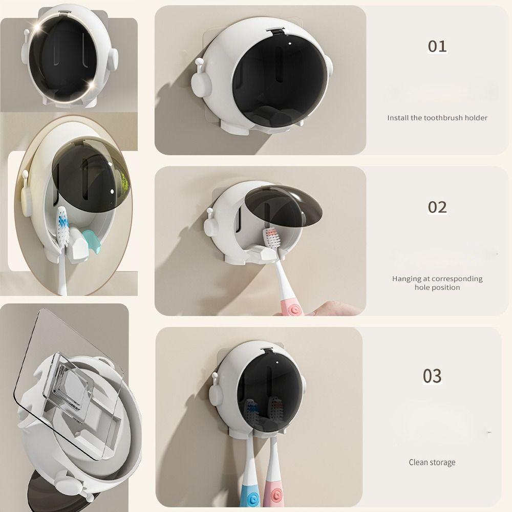 Wall Mounted Electric Toothbrush Holder Punch-free Bath Organizer Toothbrush Storage Rack