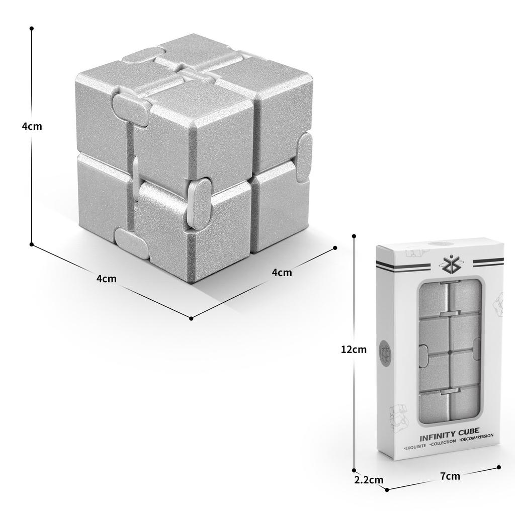 Alloy&Plastic Infinity Cube Fidget Toy Ultra-Durable Sensory Stress Reliever for Adults & Kids Anxiety Relief Gift