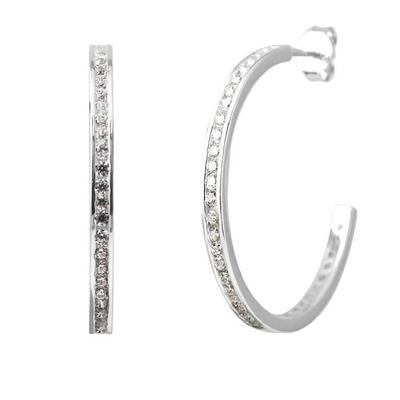 Earrings - LOVA LOLA VAN DER KEEN - Half Hoops - 925 Sterling Silver - Zirconium Oxide - 25 Mm