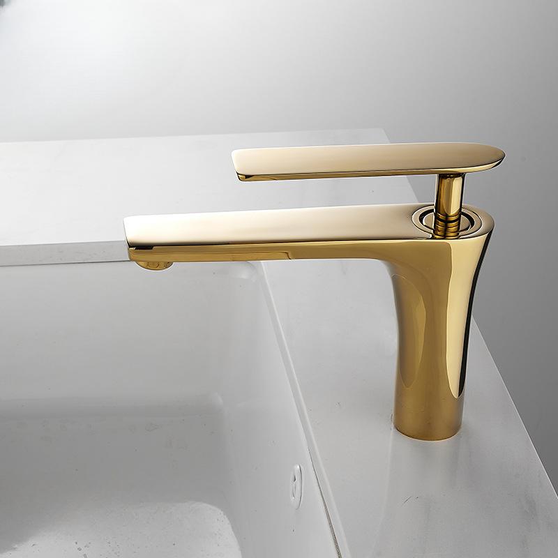 Bathroom Under Counter Basin Splash-proof Faucet Nordic Light Luxury Above Counter Wash Basin Full Copper Cold Faucet Bathroom Cabinet